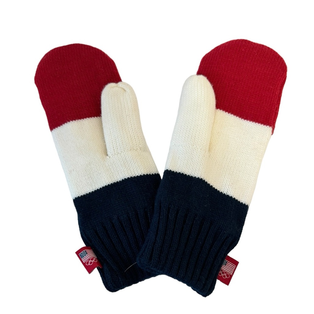 Unisex Team USA Olympics Mitten Set Red White Blue Adult OS - Picture 3 of 5